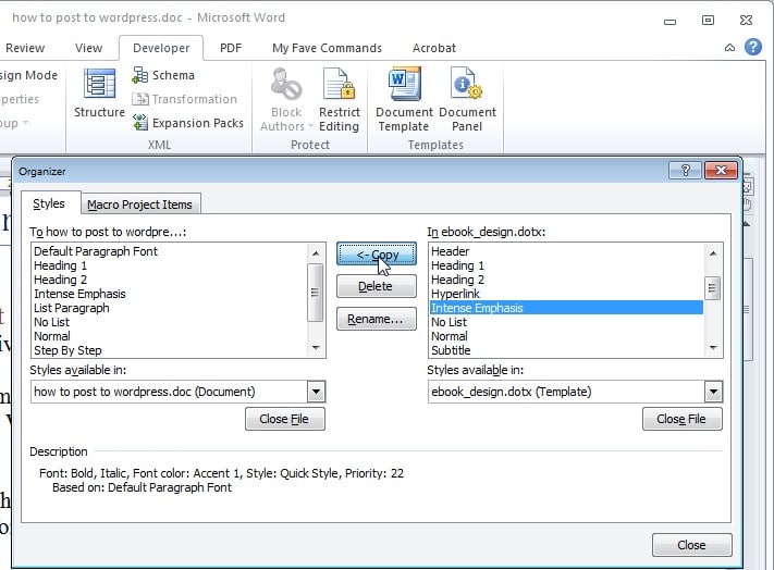 استفاده از استایل های فایل های دیگر- آموزش ICDL
