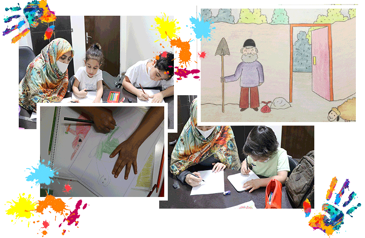 نمونه عکس آموزش ویژه نقاشی به کودکان