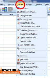منوی Utilities نرم افزار SPSS