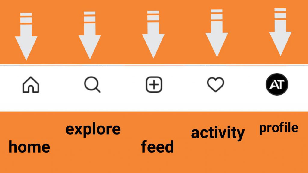 قسمت پایین اکانت اینستاگرام