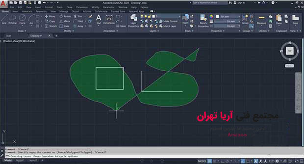 روش دوم انتخاب یک آبجکت | ب ) window نامنظم