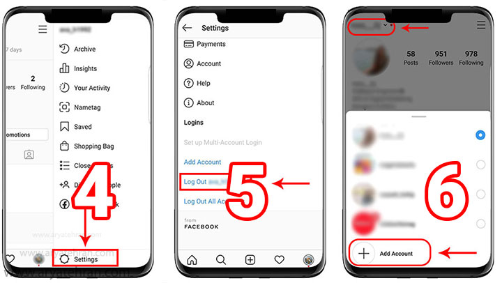 خارج شدن از حساب اینستاگرام