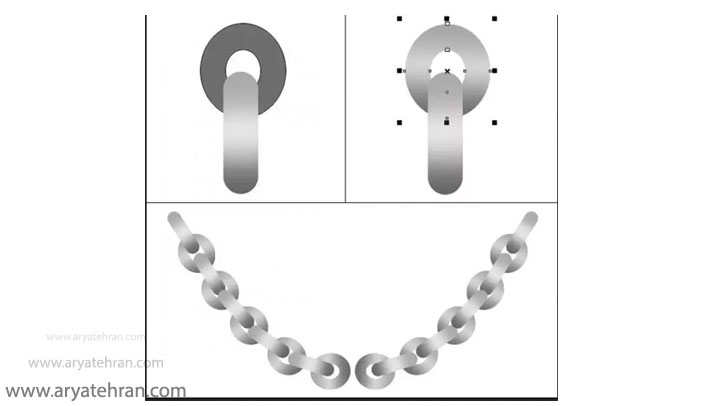 گرادینت دایره ای در کورل دراو