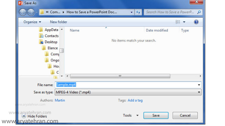 ذخیره فایل پاورپوینت به صورت ویدیو