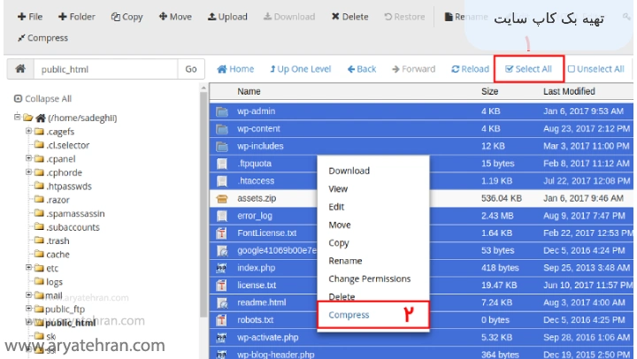 تهیه بک کاپ سایت