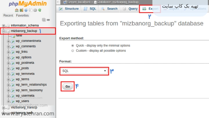 تهیه بک کاپ سایت از مراحل تغییر دامنه سایت
