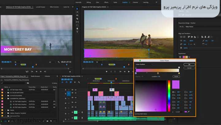 ویژگی های نرم افزار پریمیر پرو