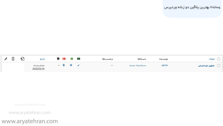 بهترین پلاگین دو زبانه وردپرس Polylang