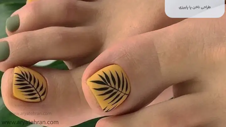 طراحی ناخن پا پاییزی