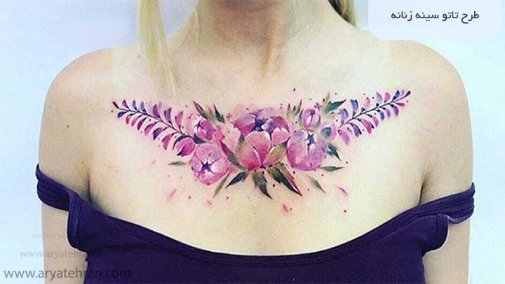 طرح تاتو سینه زنانه