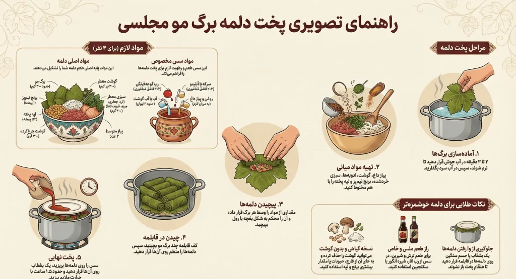 راهنمای پخت دلمه