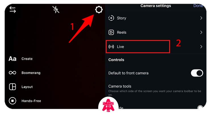 مراحل فعال کردن لایو اینستاگرام در آیفون