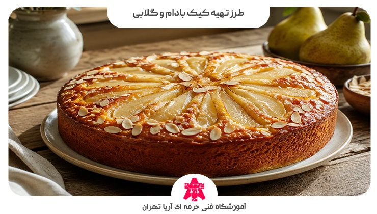 طرز تهیه کیک بادام و گلابی