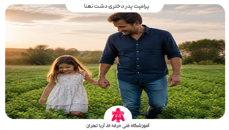 پرامپت پدر دختری دشت نعنا