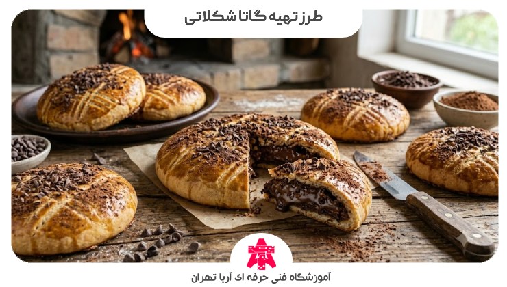 طرز تهیه گاتا شکلاتی
