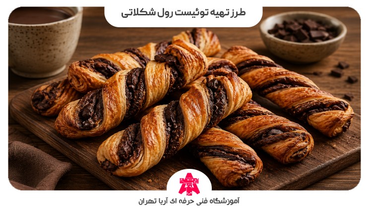 طرز تهیه توئیست رول شکلاتی