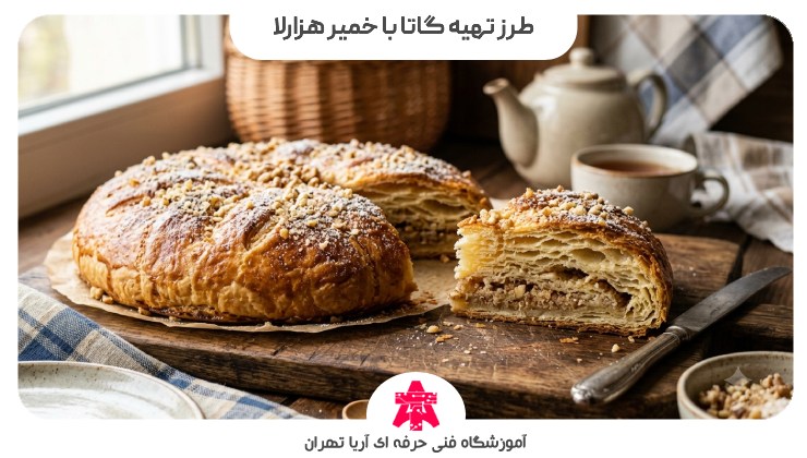 طرز تهیه گاتا با خمیر هزارلا