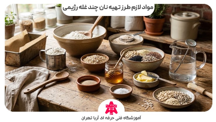 مواد لازم طرز تهیه نان چند غله رژیمی