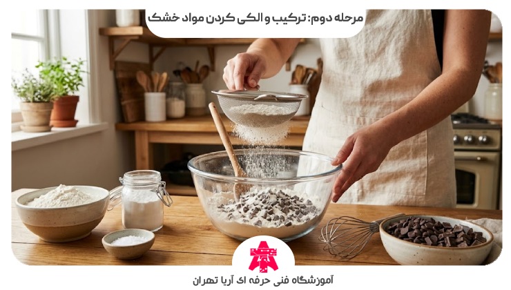 مرحله دوم: ترکیب و الکی کردن مواد خشک