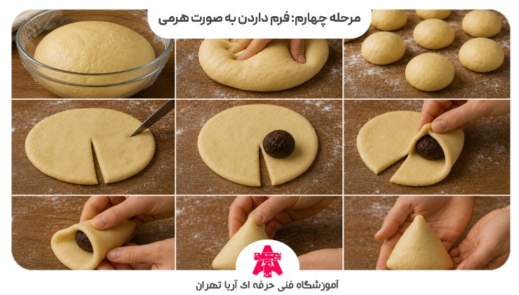 مرحله چهارم: فرم داردن به صورت هرمی