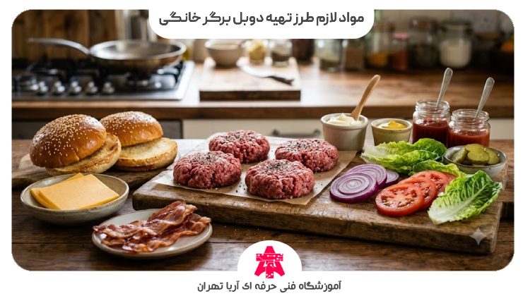 مواد لازم طرز تهیه دوبل برگر خانگی
