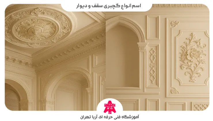 اسم انواع گچبری سقف و دیوار