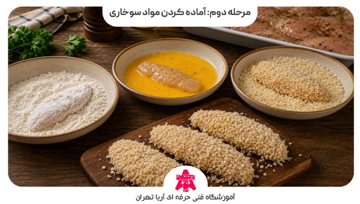 مرحله دوم: آماده کردن مواد سوخاری