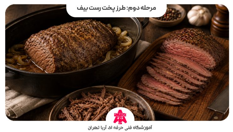 مرحله دوم: طرز پخت رست بیف