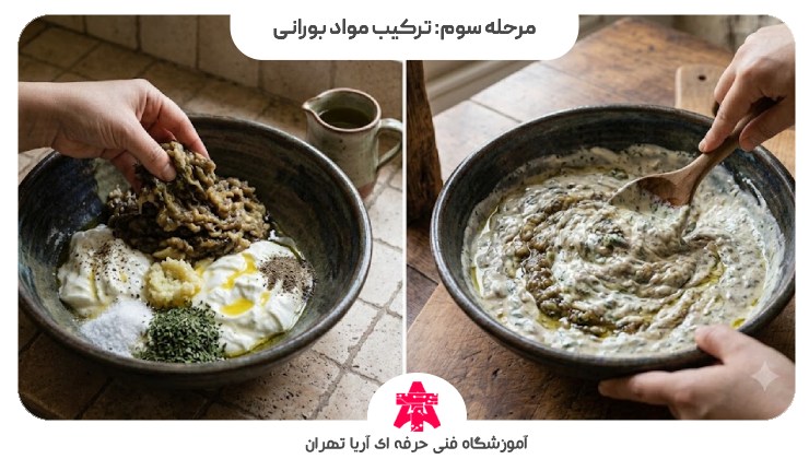 مرحله سوم: ترکیب مواد بورانی