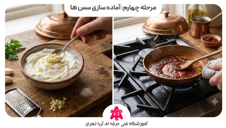 مرحله چهارم: آماده سازی سس ها