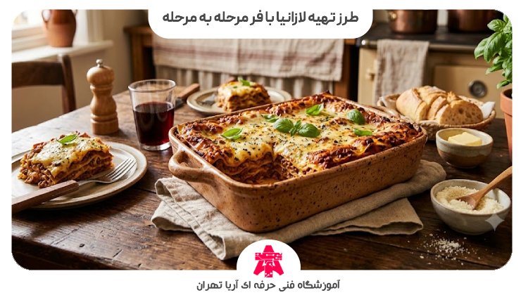 طرز تهیه لازانیا با فر مرحله به مرحله